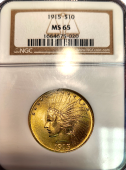 1915 | $10 Indian | NGC | MS-65