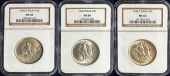 1936 3 Coin Set | Texas Commemorative Half Dollars | NGC MS66