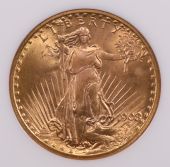 1908 $20 St. Gaudens Wells Fargo Hoard NGC MS-67