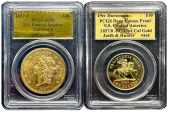 1857 2 Coin Boxed Set | $20 Lib SSCA | $10 Horseman