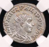 244–249 AD Philip I Double-Denarius NGC Ch MS