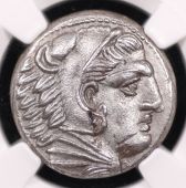 336–323 BC Alexander III Tetradrachm, Lifetime Issue, NGC AU 