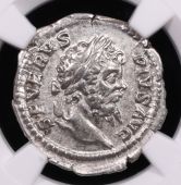 Roman Empire, Septimius Severus AR Denarius AD 193-211 NGC Ch VF