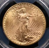 1910-D $20 St. Gaudens Double Eagle PCGS MS-65+
