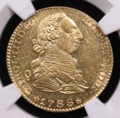 1788-M Spain 2 Escudos Charles III NGC AU-58