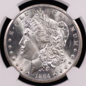 1884-CC Morgan Silver Dollar NGC MS-66+