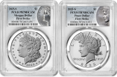 2024-S | Morgan & Peace Silver Dollar | Two-Coin Set PCGS Proof-70