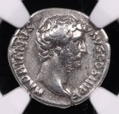 Roman Empire Hadrian AR Denarius AD 117-138 NGC VF