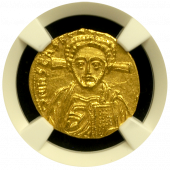 Justinian II Gold Solidus of Christ (2nd Reign) Mint State 