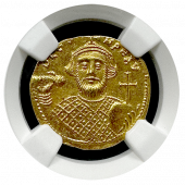 Byzantine | Leontius | Gold Solidus | Choice Mint State 5x4