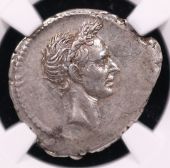 Julius Caesar AR Denarius (40 BC) – NGC Ch XF★