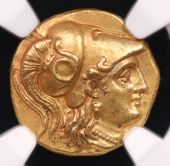 Kingdom of Macedon – Alexander III “the Great” (336–323 BC) Gold Stater - NGC Mint State Fine Style