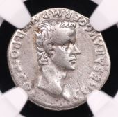 Roman Empire – Caligula (AD 37–41) Silver Denarius – NGC Choice Fine