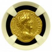 Antoninus Pius Gold Aureus NGC VF 5x4 Fine Style