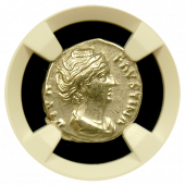 Faustina, Sr. Silver Denarius NGC Extremely Fine 