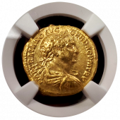 Trajan Gold Aureus NGC CHAU 5x3 Fine Style