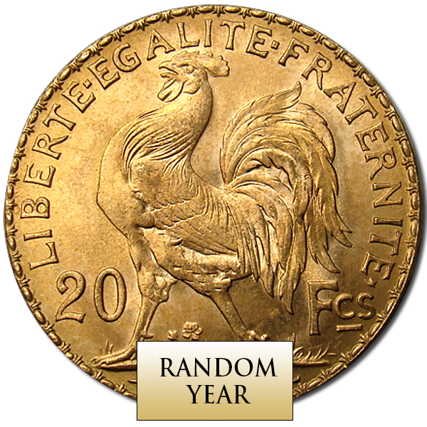 French 20 Franc Rooster 1901-1914 - Obverse French 20 Franc Rooster 1901-1914 - Obverse