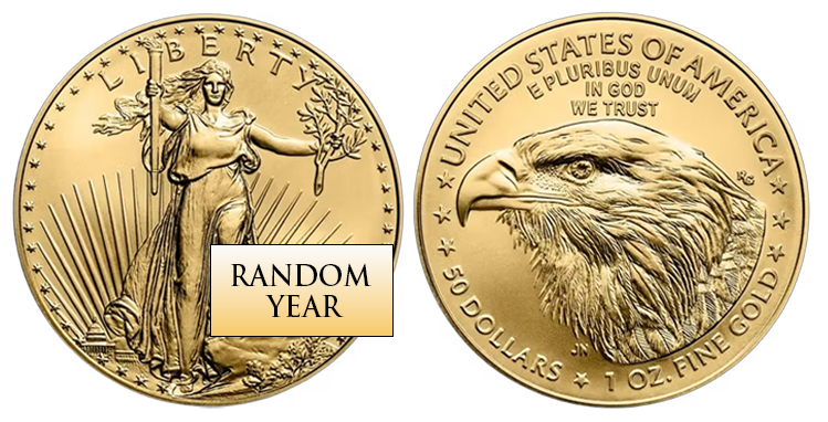 1-oz American Gold Eagle Random Year Side by SIde
1-oz American Gold Eagle Random Year Side by SIde