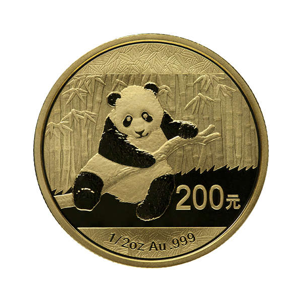1/2 oz Gold Chinese Panda Obverse