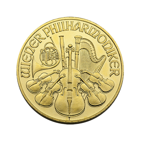 1/2 oz Gold Austrian Philharmonic (Random Year) Reverse 1/2 oz Gold Austrian Philharmonic (Random Year) Reverse