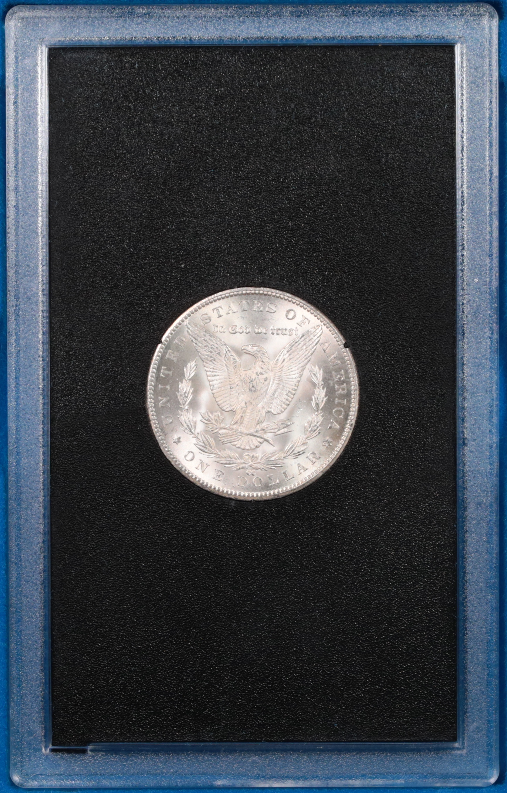 1884-CC Morgan Silver Dollar GSA Brilliant Uncirculated Reverse in Holder 1884-CC Morgan Silver Dollar GSA Brilliant Uncirculated Reverse in Holder