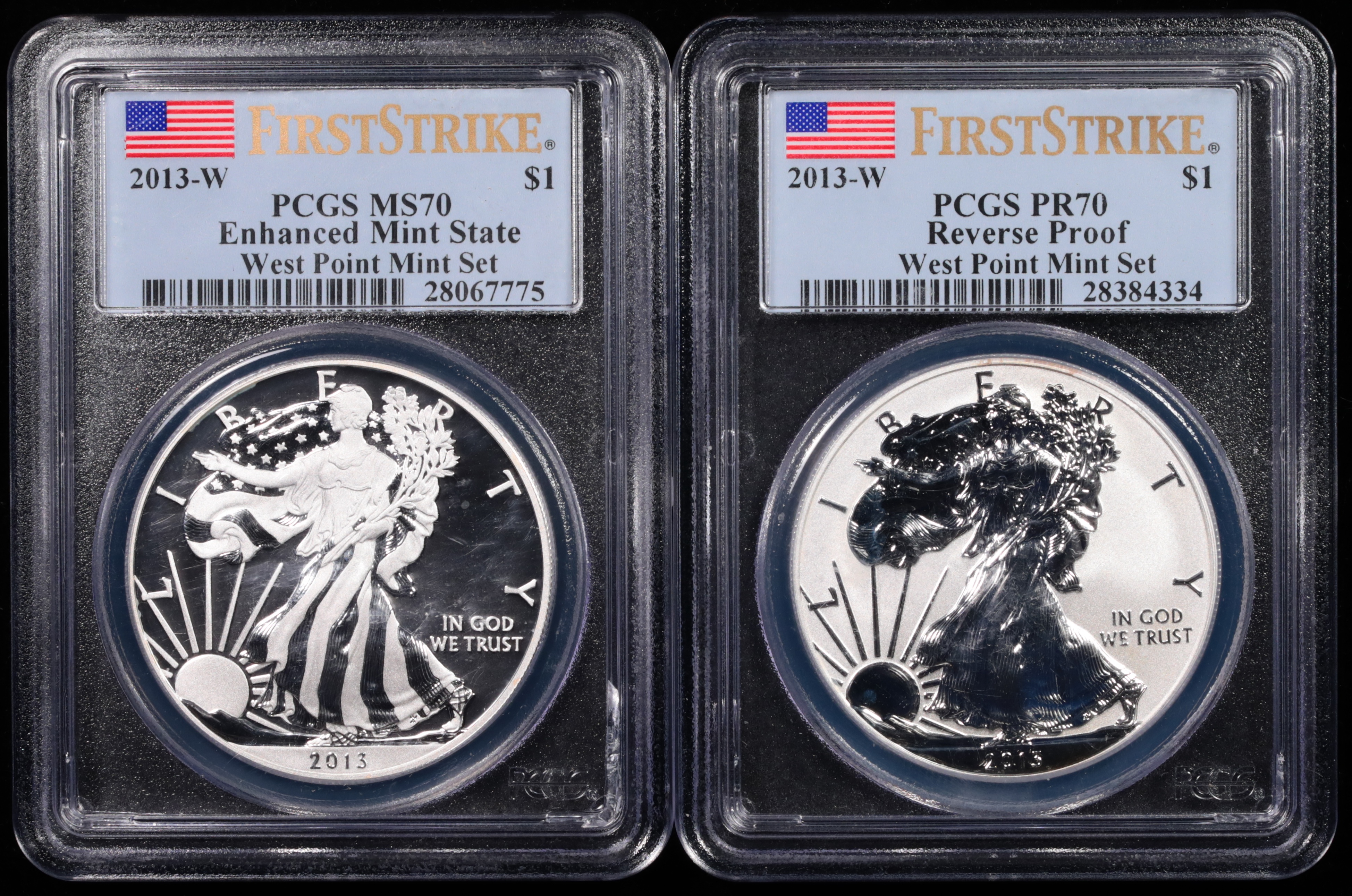 2013 2-coin Silver Eagle Set | American Silver Eagle | Obverse in Holder 2013 2-coin Silver Eagle Set | American Silver Eagle | Obverse in Holder