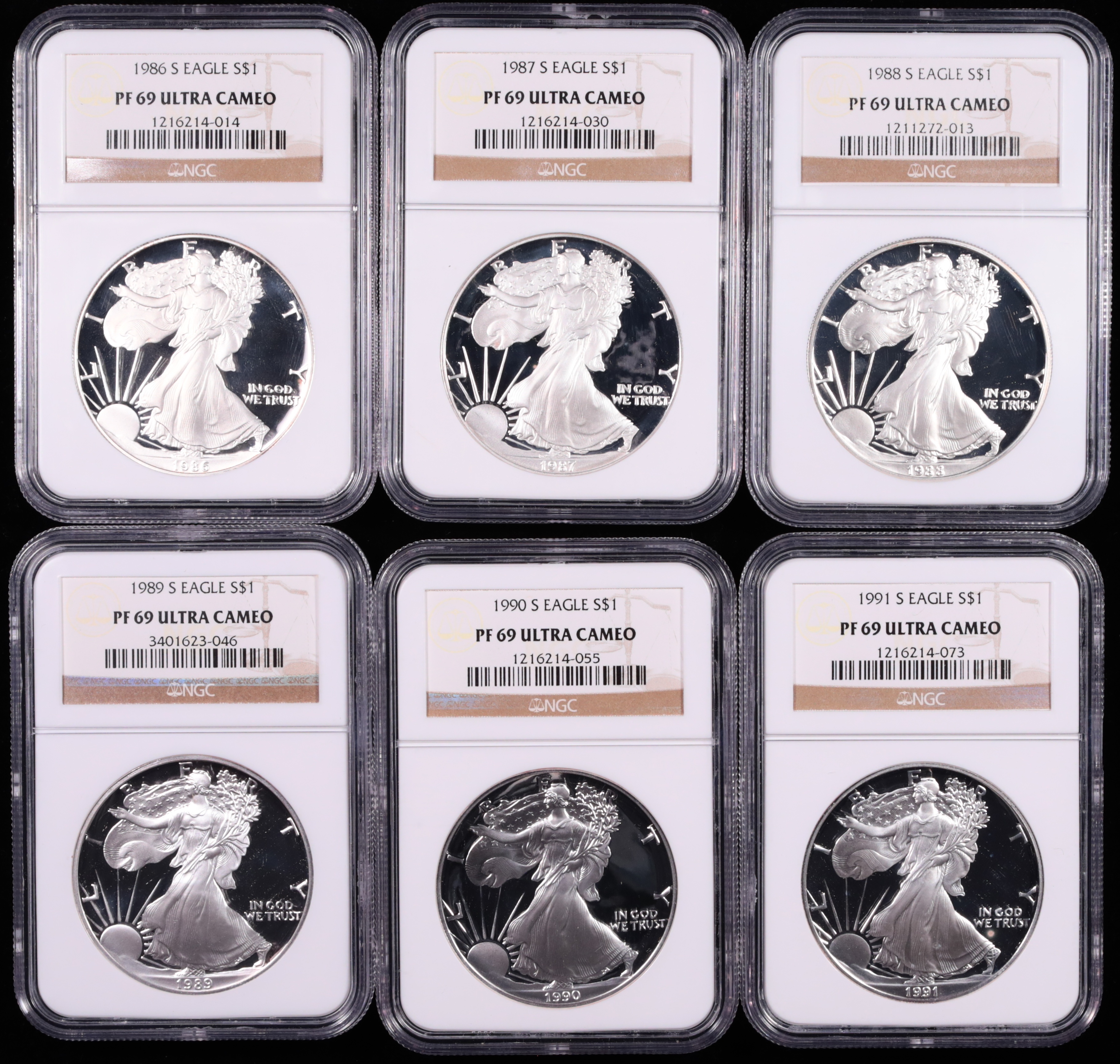 1986-2013 American Silver Eagle 26-Coin Proof Set NGC PF-69 Ultra Cameo Obverse in Holder 1986-2013 American Silver Eagle 26-Coin Proof Set NGC PF-69 Ultra Cameo Obverse in Holder