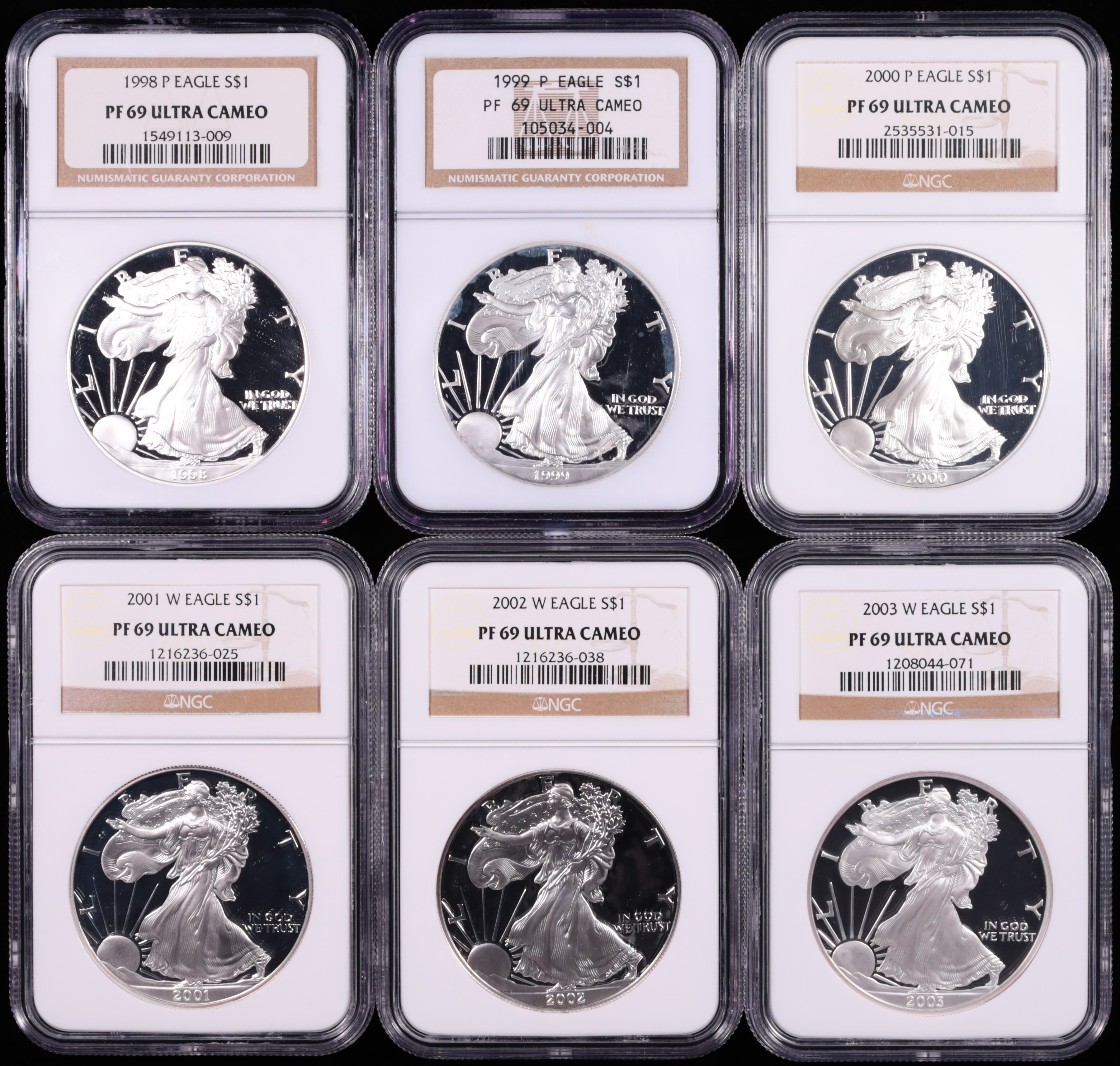 1986-2013 American Silver Eagle 26-Coin Proof Set NGC PF-69 Ultra Cameo Obverse in Holder 1986-2013 American Silver Eagle 26-Coin Proof Set NGC PF-69 Ultra Cameo Obverse in Holder