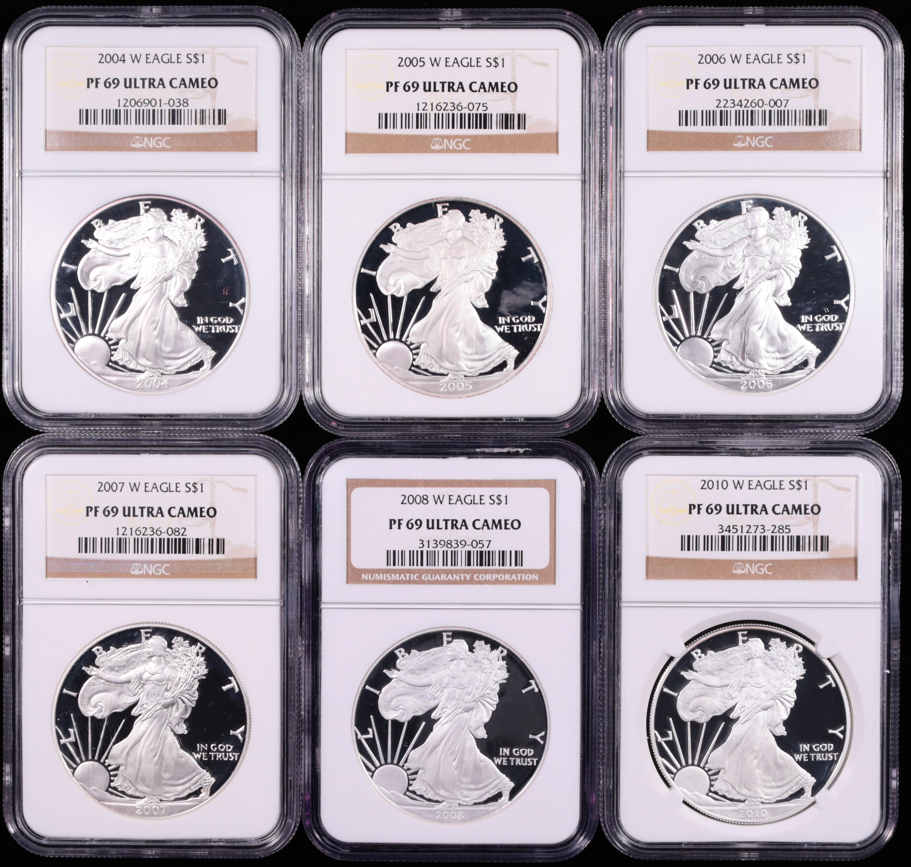 1986-2013 American Silver Eagle 26-Coin Proof Set NGC PF-69 Ultra Cameo Obverse in Holder 1986-2013 American Silver Eagle 26-Coin Proof Set NGC PF-69 Ultra Cameo Obverse in Holder