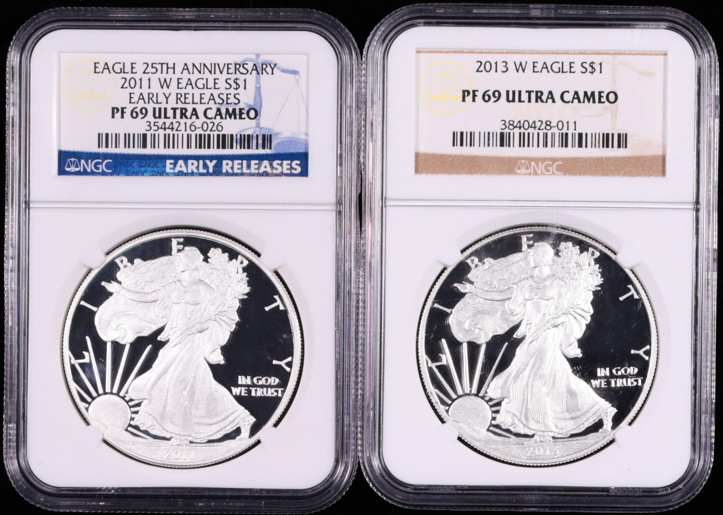 1986-2013 American Silver Eagle 26-Coin Proof Set NGC PF-69 Ultra Cameo Obverse in Holder 1986-2013 American Silver Eagle 26-Coin Proof Set NGC PF-69 Ultra Cameo Obverse in Holder