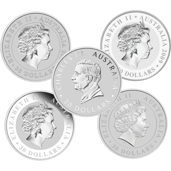 1-Kilo Australian Silver Koala Reverse Collage (Random Year) 1-Kilo Australian Silver Koala Reverse Collage (Random Year)