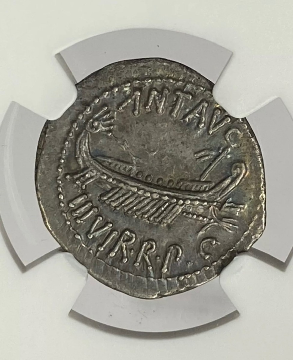 Marc Antony Silver Denarius NGC Ch AU 5x3 Marc Antony Silver Denarius NGC Ch AU 5x3
