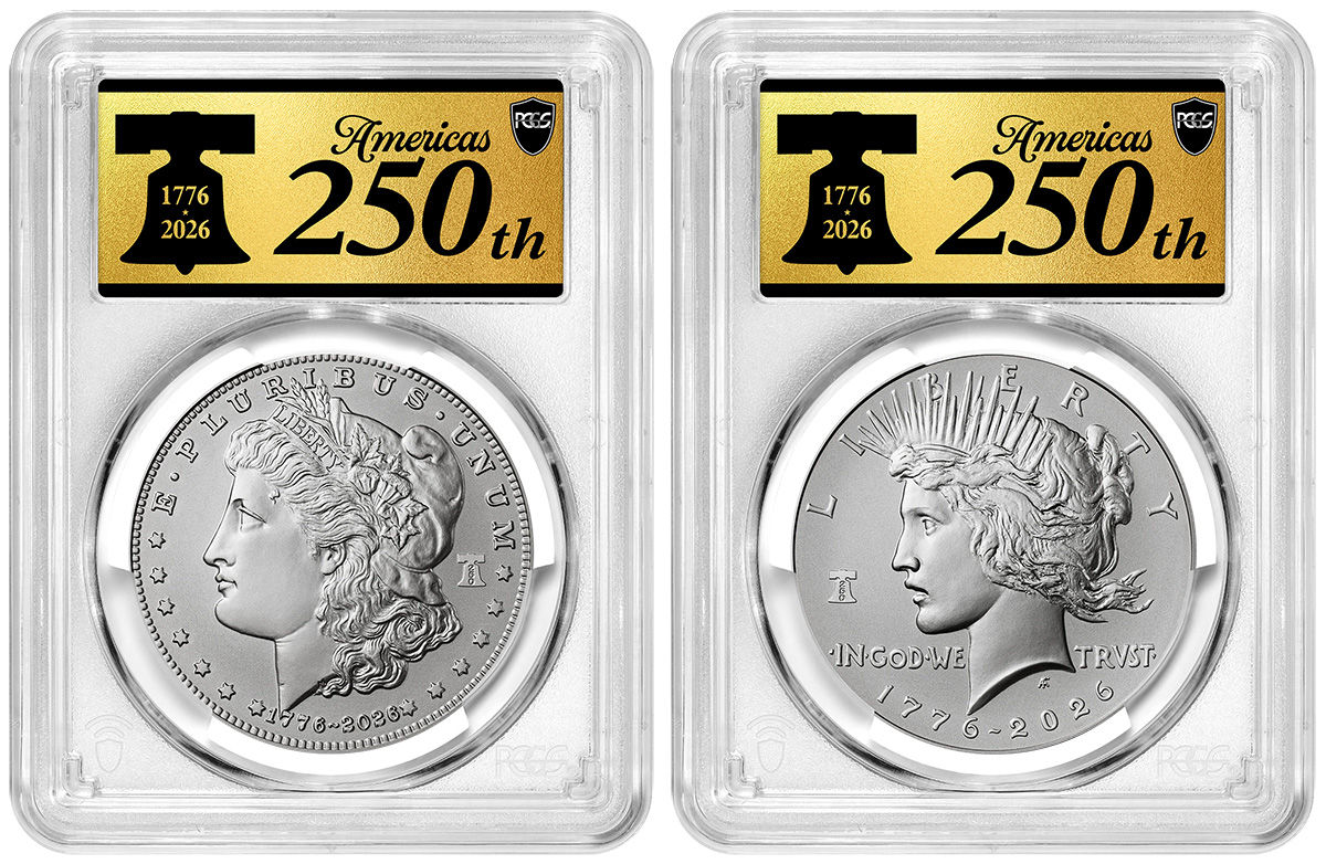 2026-P Enhanced Morgan & Peace Silver Dollar 2-Coin Set Liberty Bell 250 Privy First Strike PCGS SP-70 Obverse 2026-P Enhanced Morgan & Peace Silver Dollar 2-Coin Set Liberty Bell 250 Privy First Strike PCGS SP-70 Obverse