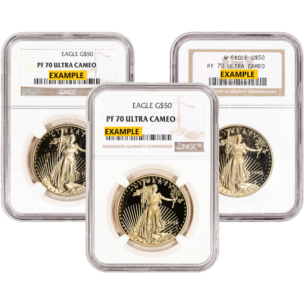 1-oz Gold American Eagle NGC PF-70 Ultra Cameo Obverse in Holder 1-oz Gold American Eagle NGC PF-70 Ultra Cameo Obverse in Holder