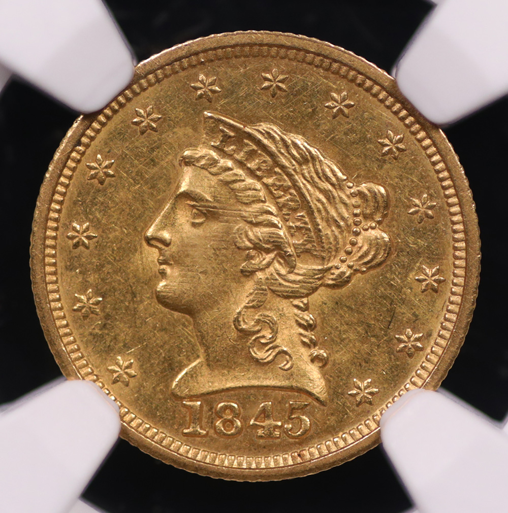 1845 $2.50 Liberty Gold NGC MS-62