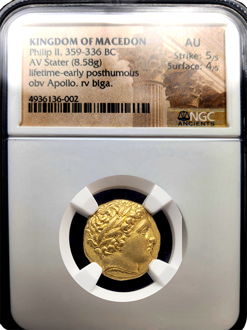 Philip II Life-EP | Gold Stater| AU 5x4 | In Holder Philip II Life-EP | Gold Stater| AU 5x4 | In Holder