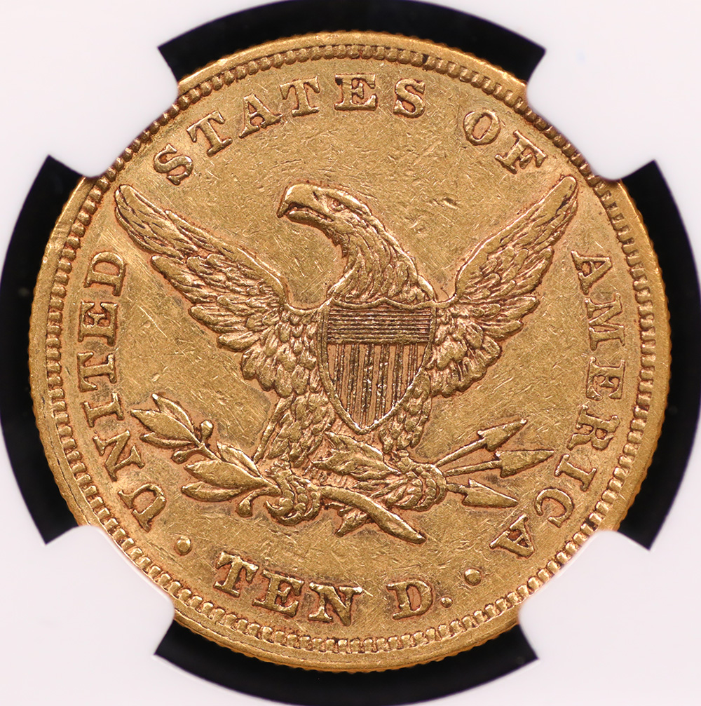 1862 $10 Liberty Gold NGC AU-55