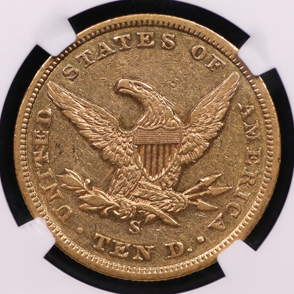 1857-S $10 Liberty Gold NGC AU-53