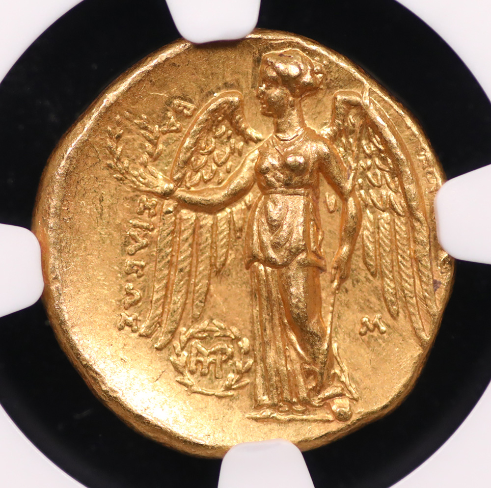 Kingdom of Macedon Alexander the Great “the Great” (336-323 BC) Gold Stater NGC Fine Style Mint State