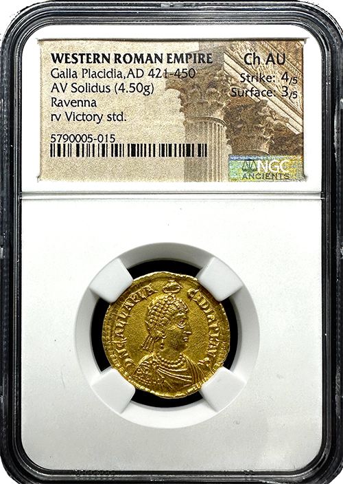 Roman | Galla I Gold Solidus | CH-AU 4x3 | In Holder Roman | Galla I Gold Solidus | CH-AU 4x3 | In Holder