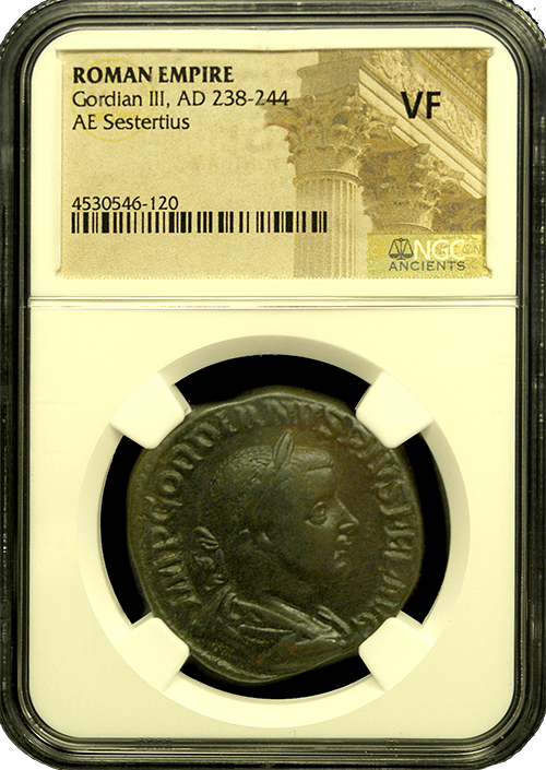 Gordian III | Bronze Sestertius | Very Fine | In Holder Gordian III | Bronze Sestertius | Very Fine | In Holder