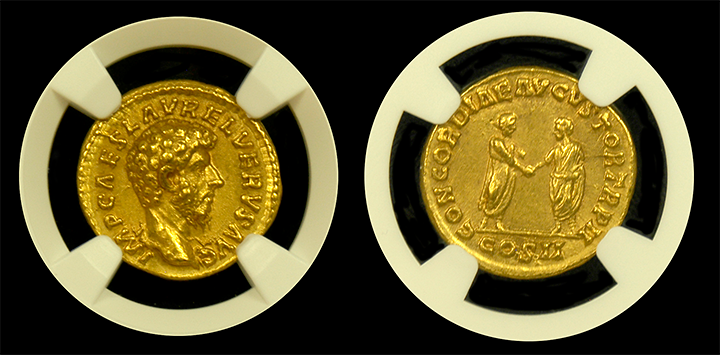 Lucius Verus | Gold Aureus | Ch-AU 5x5 | Both Sides Lucius Verus | Gold Aureus | Ch-AU 5x5 | Both Sides