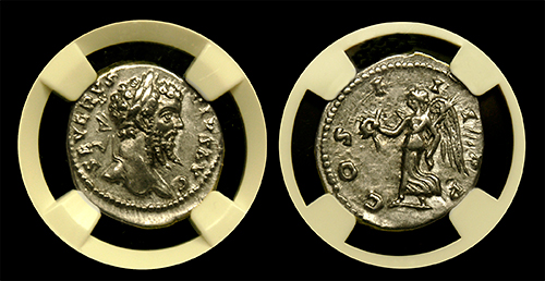 Septimus Severus Silver Denarius NGC Extremely Fine Septimus Severus Silver Denarius NGC Extremely Fine