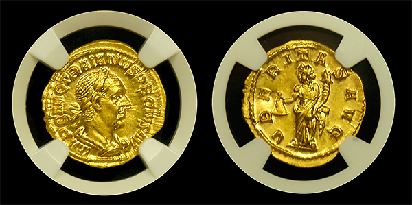 Trajan Gold Aureus NGC CHMS 5x4 - Both Sides Trajan Gold Aureus NGC CHMS 5x4 - Both Sides