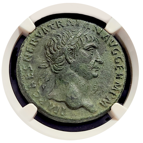 Trajan Bronze Sestertius Ch- XF 5x4