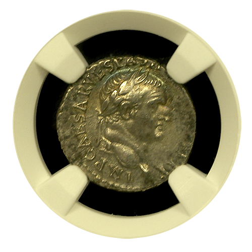 Vespasian | Denarius | AU Fine Style | Obverse Vespasian | Denarius | AU Fine Style | Obverse