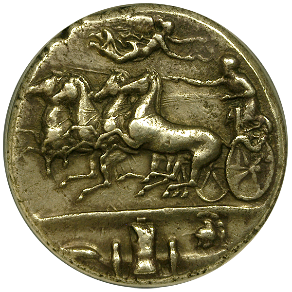 405-370 BC Sicily, Syracuse Silver Decadrachm NGC Extremely Fine 5x3 Reverse 405-370 BC Sicily, Syracuse Silver Decadrachm NGC Extremely Fine 5x3 Reverse