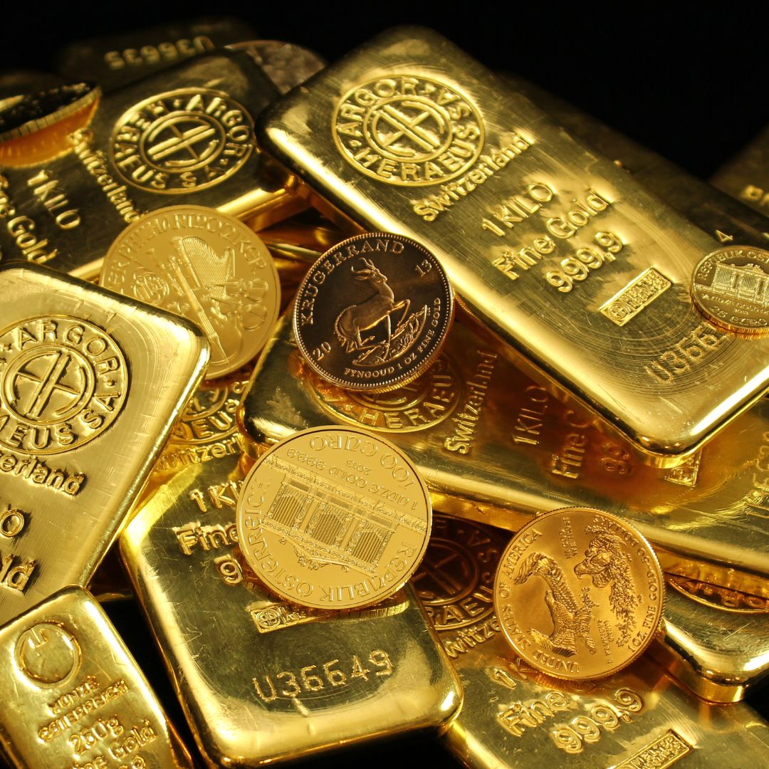 Gold Bullion bars and coins