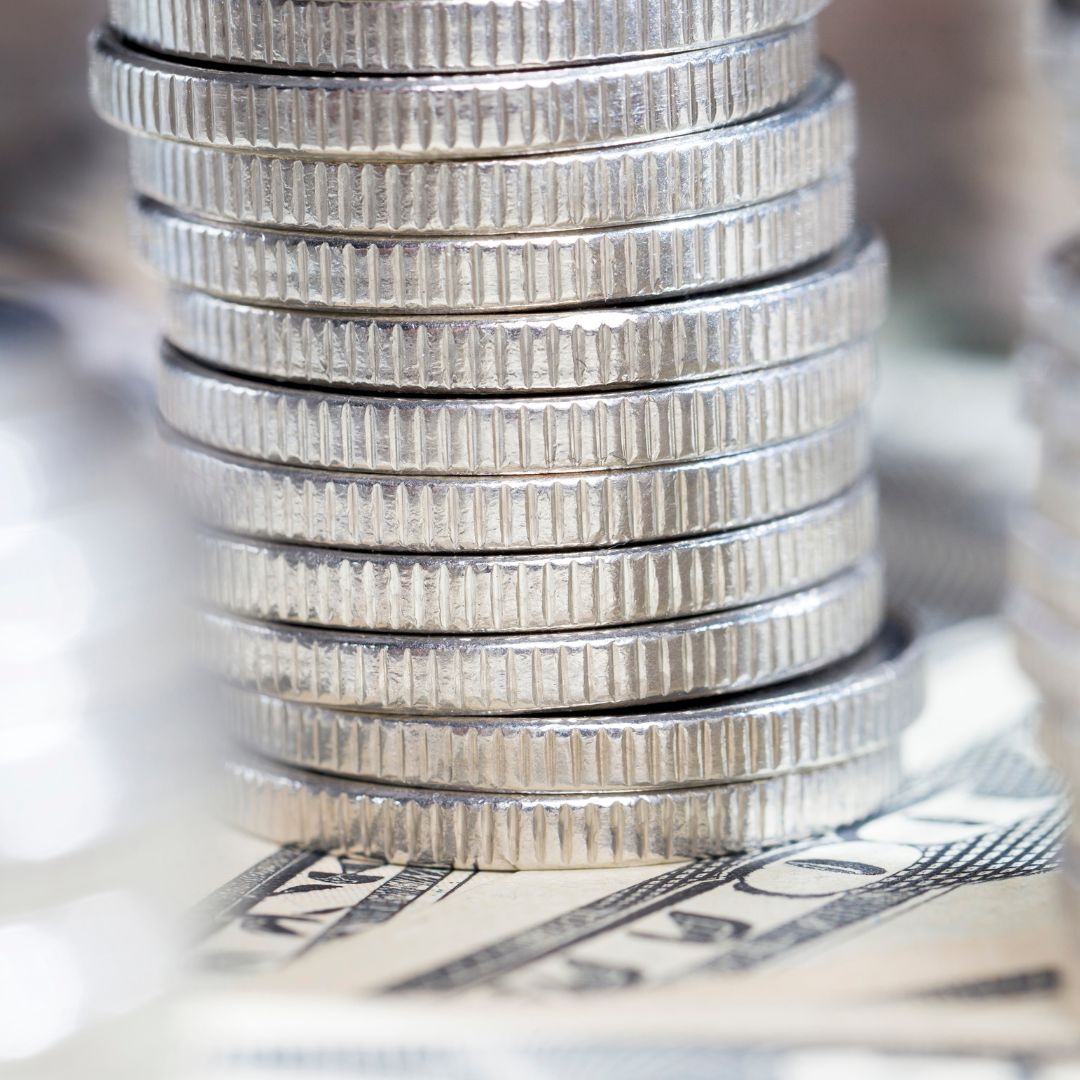 stack of silver coins