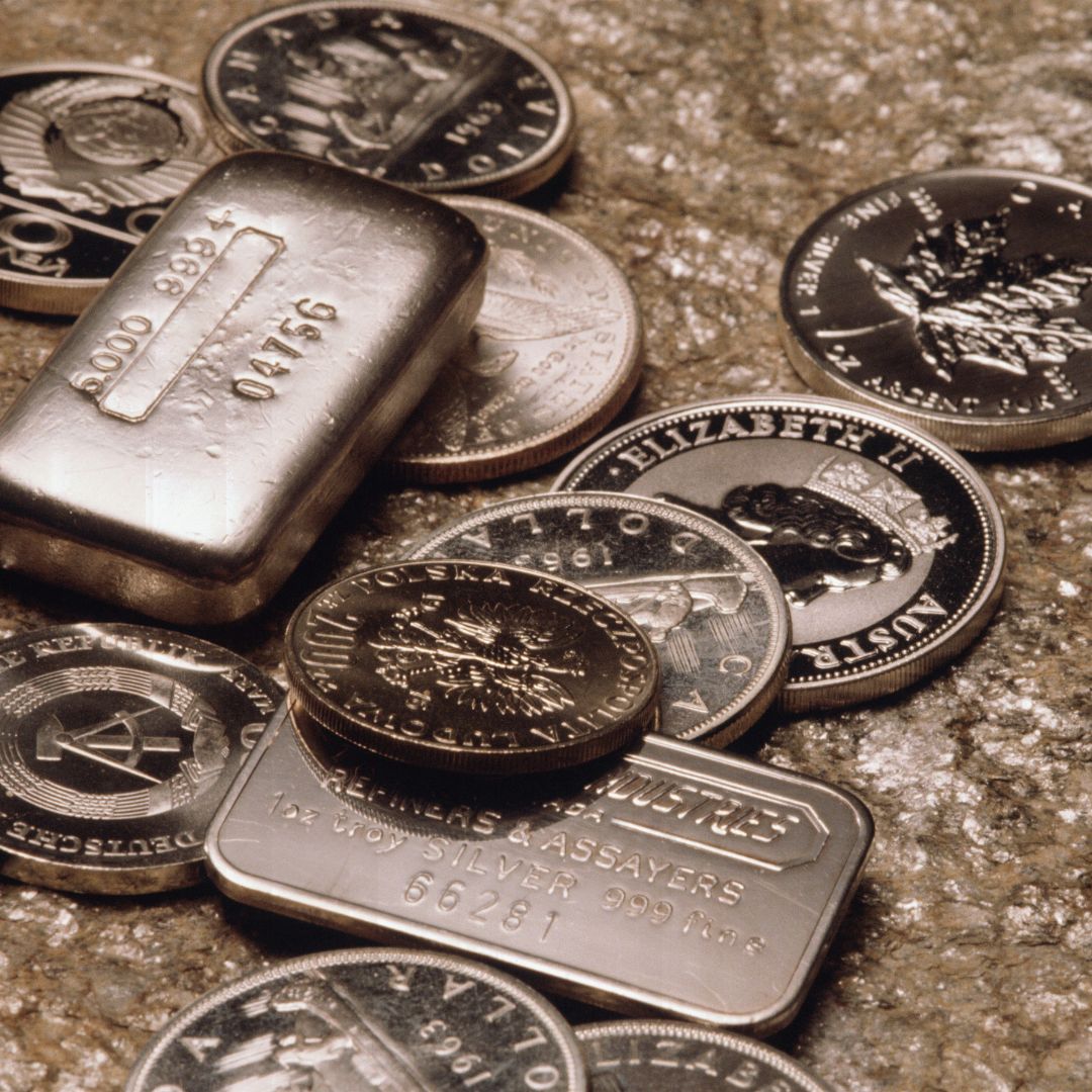 Silver Bullion bars and coins